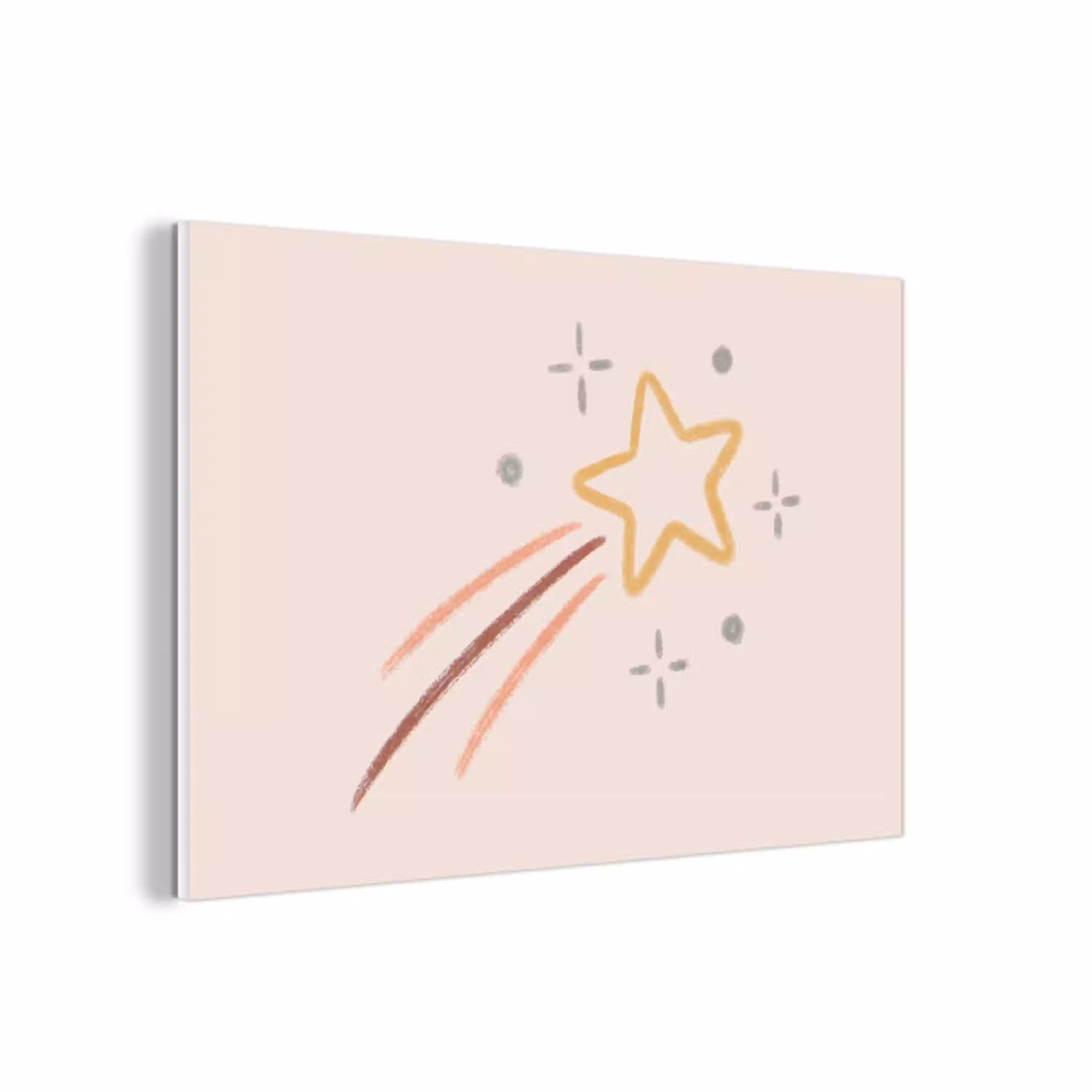 Ster - Vallend - Illustratie - Pastel forex 5mm xxl -3d