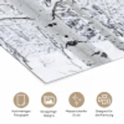 Berkenbomen - Sneeuw - Winter - Bos - Wit poster papier klein -tcloseup_DE