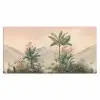Tropisch landschap - palmbomen - Bloemen - Roze lucht Muismat XXL klein -3d_leeg