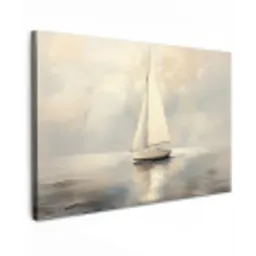 Zeilschip - Zee - Bewolkt Tuinposter op houten frame 2 cm dik klein -3d