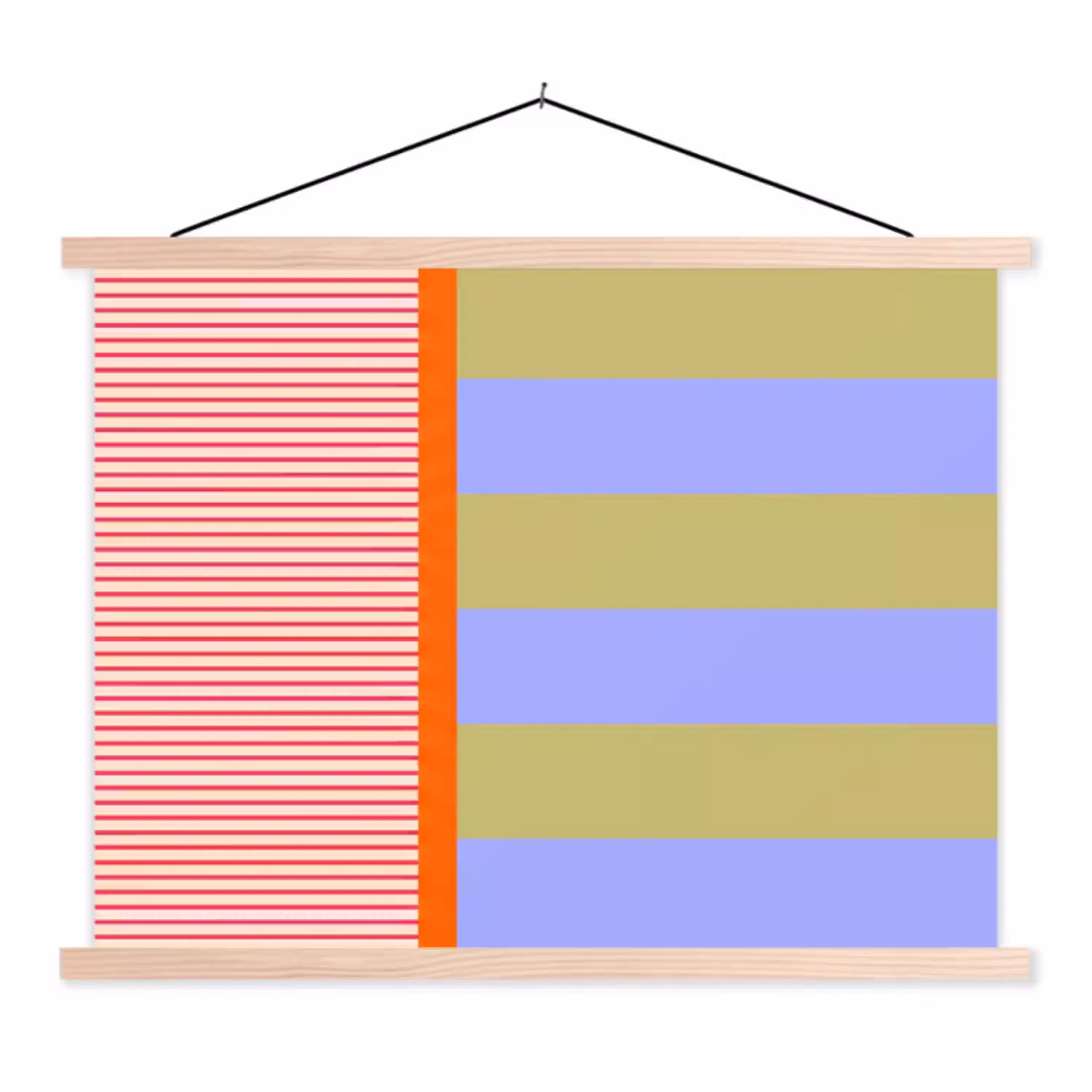Abstract - Geometrie - Strepen - Blokken - Rood textielposter latten blank klein -3d