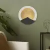 Bergsilhouetten - Gouden cirkel - Beige Akoestische PET Vilt - Rond klein -sfeer2