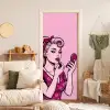 Vintage - Vrouw - Roze deurposter klein -sfeer2