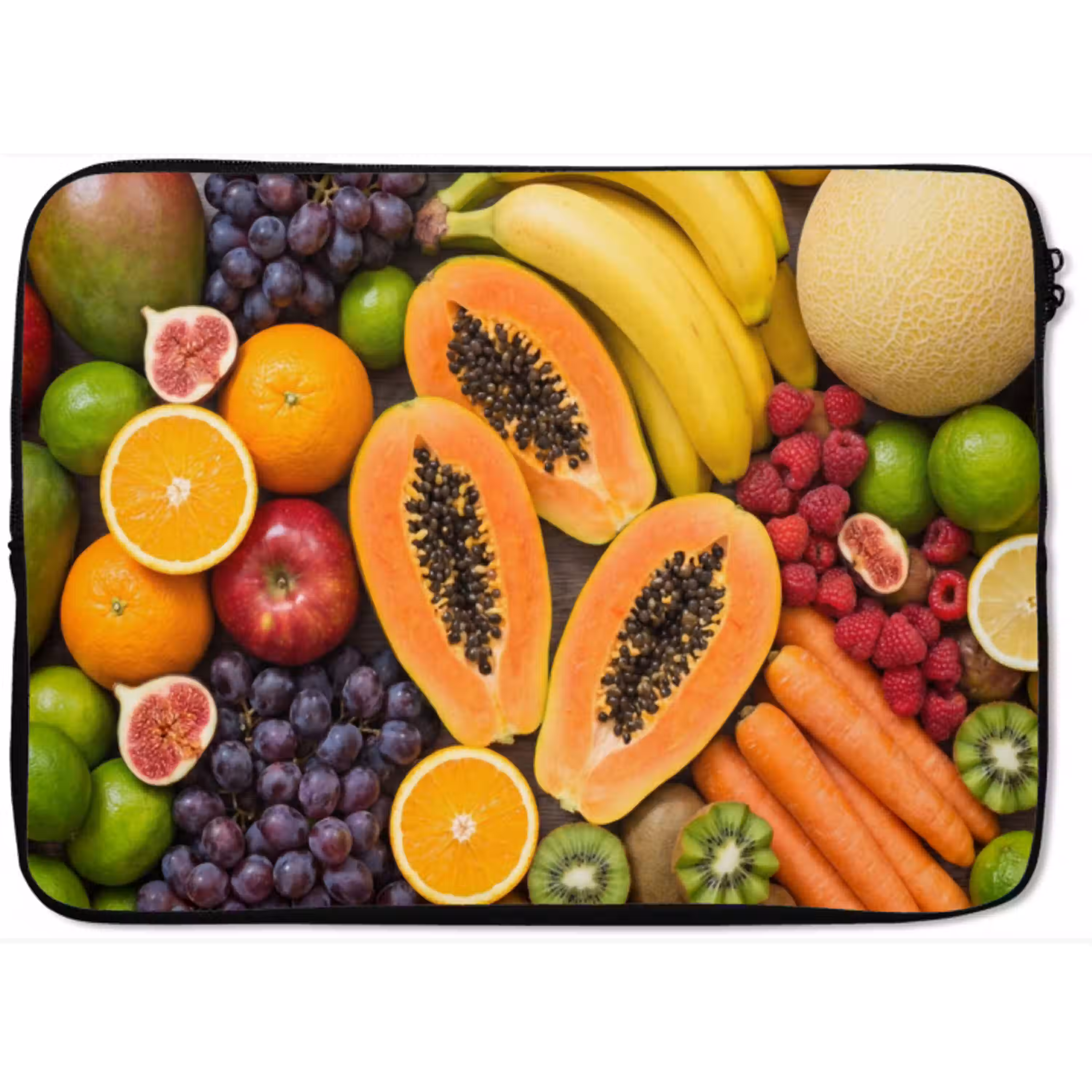 Eten - Fruit - Groenten - Vers - Kleurrijk laptophoes neopreen klein -zkaufland3dotto