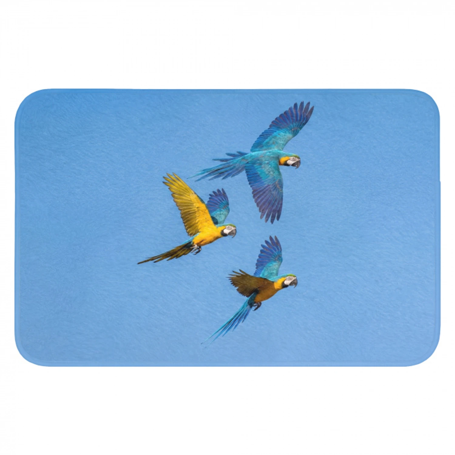 Papagaai - Vliegen - Blauw - Geel Badmat klein -3d