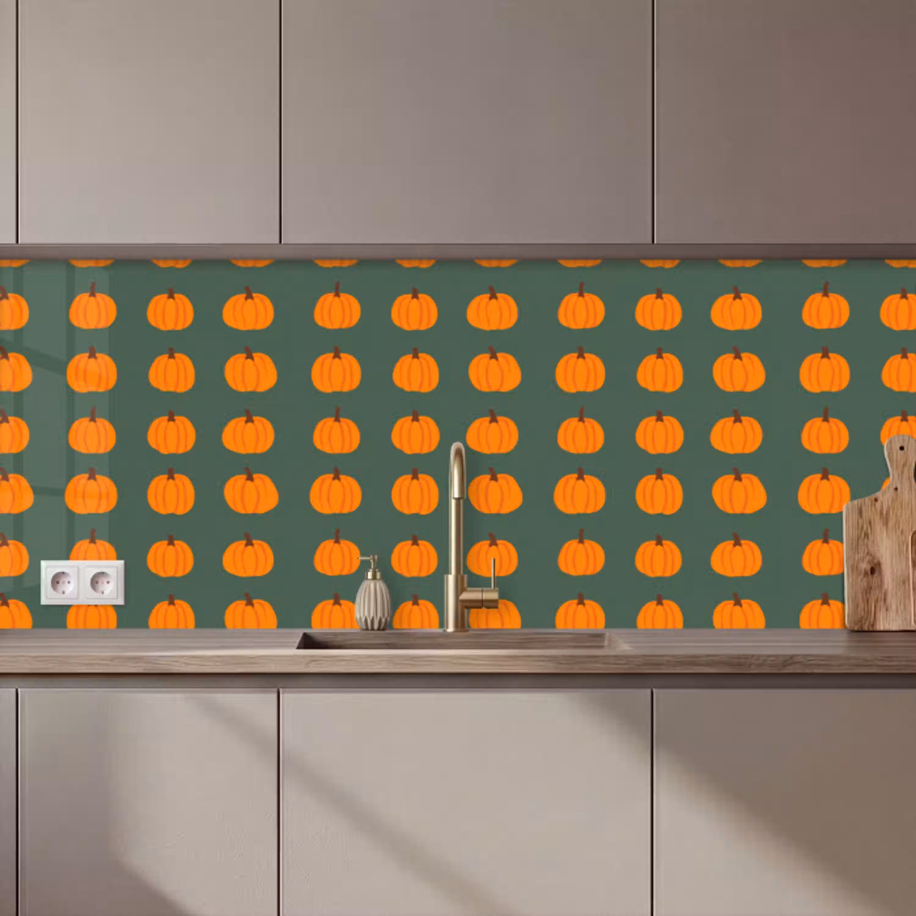 Pompoen - Patroon - Oranje keuken achterwand 2 middel 871 zz_3dshopping