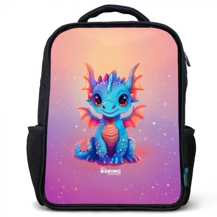 Schattige baby draak Rugzak - Zwart middel -3d