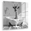 Giraffe - Dier - Badkuip - Vintage - Zwart - Wit plexiglas 5mm klein -zzzproduct_nieuw