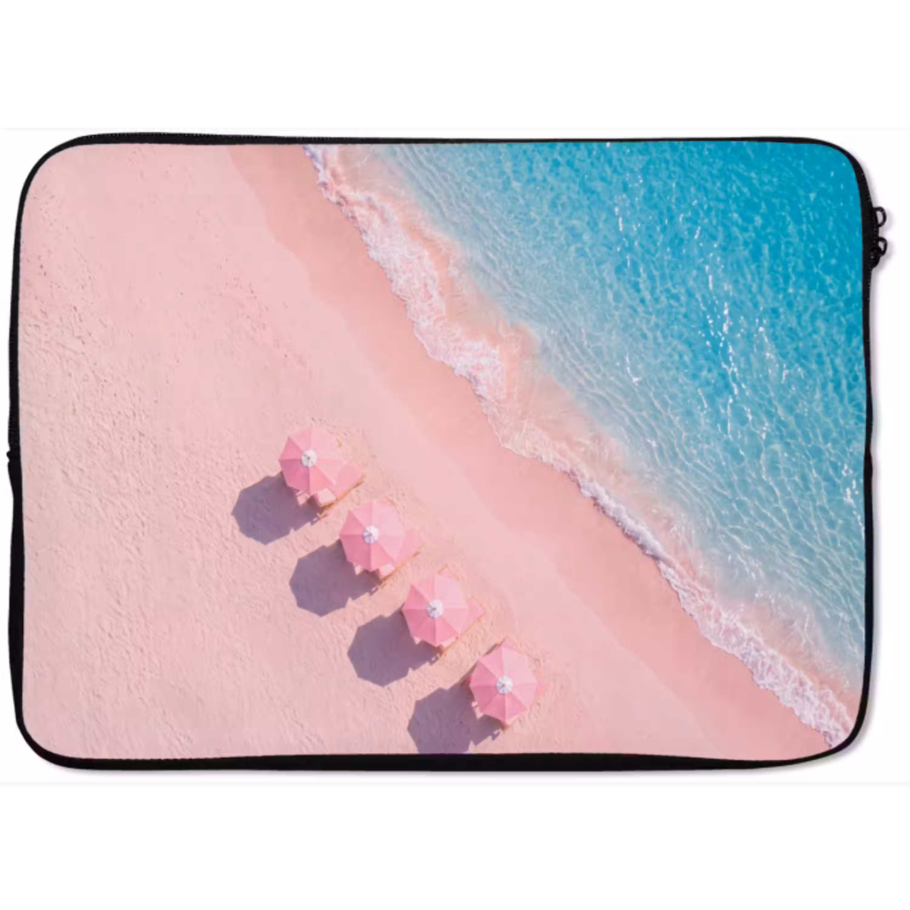 Strand - Roze zand - Zee - Zomer - Natuur laptophoes neopreen klein -zkaufland3dotto
