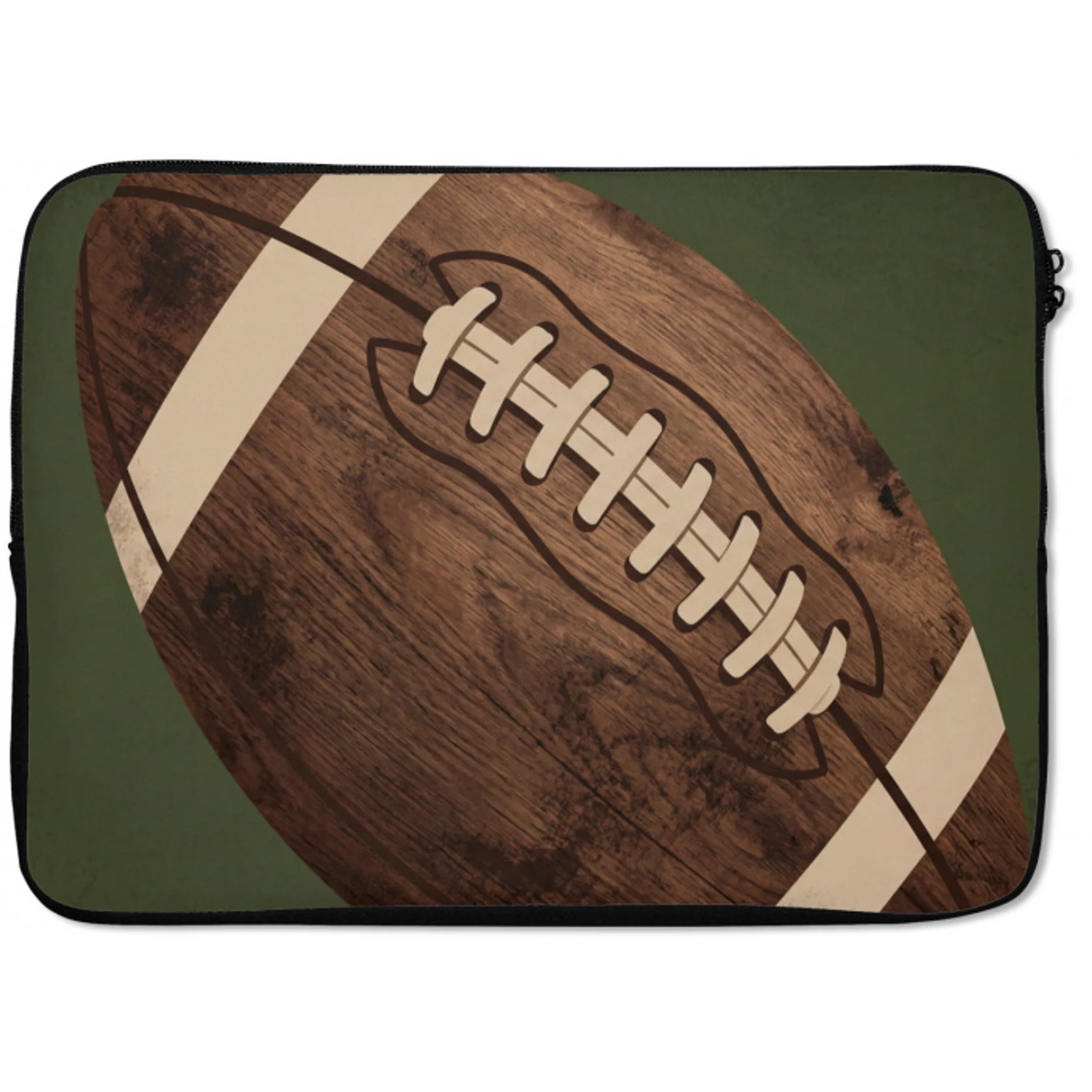 Football - Hout - Sport - Groen laptophoes neopreen klein -zkaufland3dotto