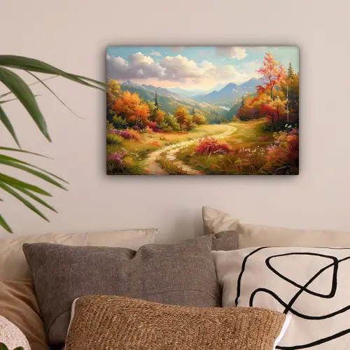 Landschap - Illustratie - Natuur canvas 2cm klein -sfeer1
