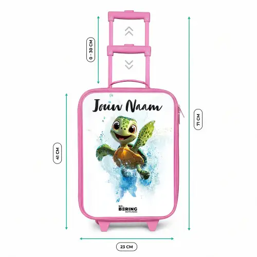 Schildpad - Water - Groen Kinderkoffer - Roze klein -productfoto_formaten