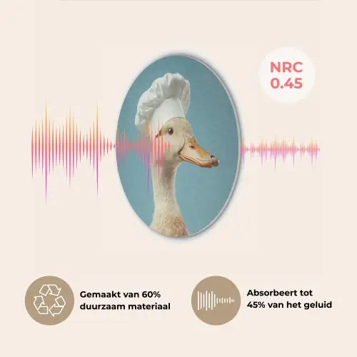 Eend - Koksmuts - Cute - Vogel Akoestische PET Vilt - Rond klein -USP_NL