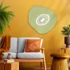 Kiwi - Lijntekening - Minimalistisch - Groen Wandcirkel Organisch Aluminium middel -sfeer4