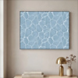 Organisch - Patroon - Blauw Textielframe zwart klein 947 -sfeer2