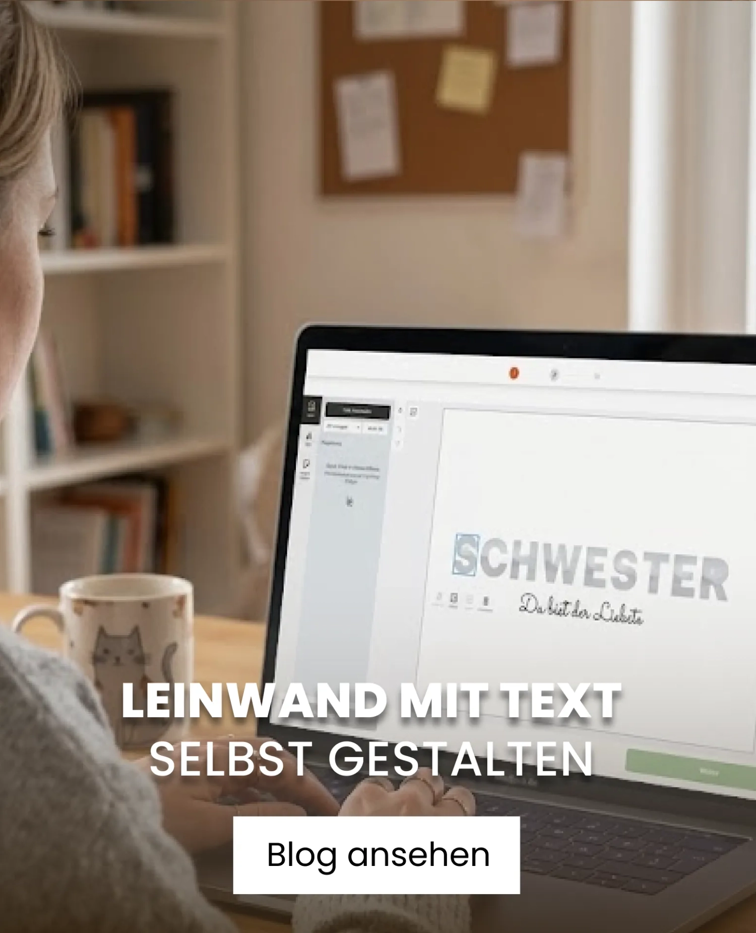 Frau, die gerade an ihrer Leinwand arbeitet