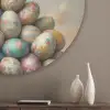 Konijn - Eieren - Kleurrijk Akoestische PET Vilt - Rond klein -sfeer5_closeup