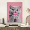 Kat - Valentijn - Roze - Liefde PET vilt klein -sfeer1