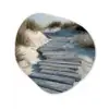 Pad - Planken - Duinen - Gras Wandcirkel Organisch Forex 3mm klein -3d