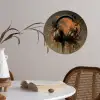 Koptelefoon - Bruin - Verf - Vintage Wandcirkel behangsticker klein -sfeer3
