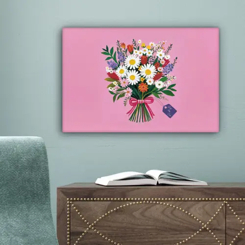 Bloemen - Quote - Kaartje - Kleurrijk canvas 2cm klein -sfeer4