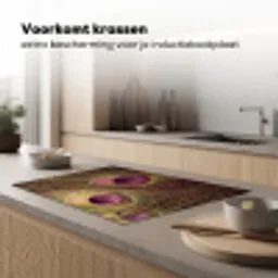 Pauw - Veren - Paars - Groen Inductie beschermer vinyl 3mm klein -sfeer1