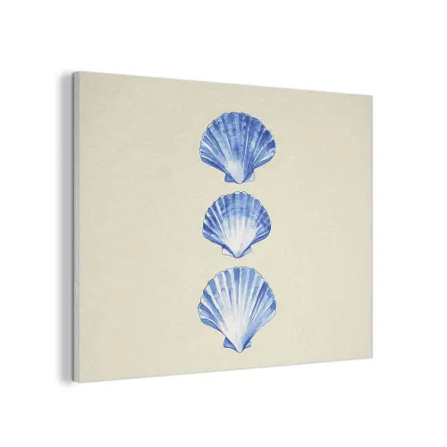 Schelpen - Blauw - Beige PET vilt klein -3d