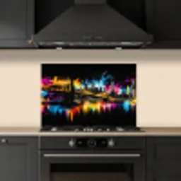 Skyline - Brug - Verlichting - Kleuren keuken achterwand spatscherm klein -sfeer1