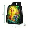 Giraf, olifant en aapje in het bos Rugzak - Zwart middel -productfoto_formaten