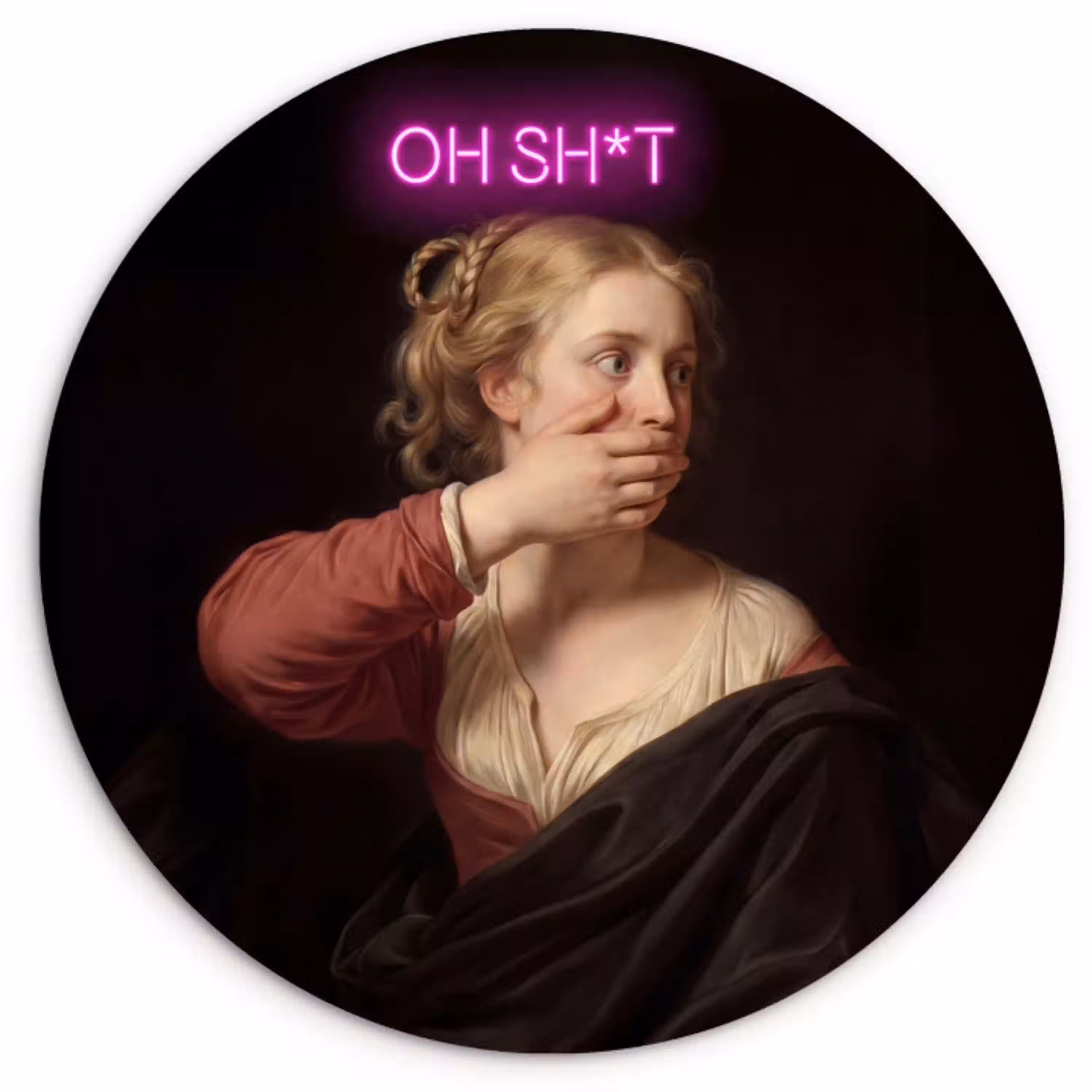 Quote - Neon - vrouw Wandcirkel kunststof plaat 5mm dik klein -3d