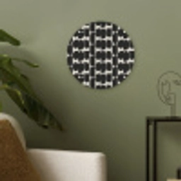 Modern - Patroon - Zwart Akoestische PET Vilt - Rond klein 838 -sfeer2