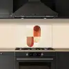 Bogen - Beige - Vormen keuken achterwand spatscherm klein -sfeer1