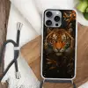 Bladeren - Tijger - Oranje Hoesje iPhone 16 Pro Max met koord klein -sfeer4