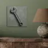 Steeksleutel - Schilderij - Gereedschap - Verf aluminium wit klein -sfeer2