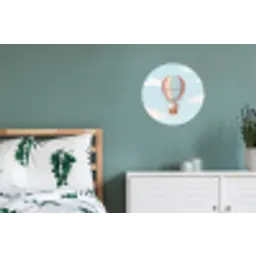 Luchtballon - Beren - Pastel Wandcirkel aluminium klein -slaapkamer