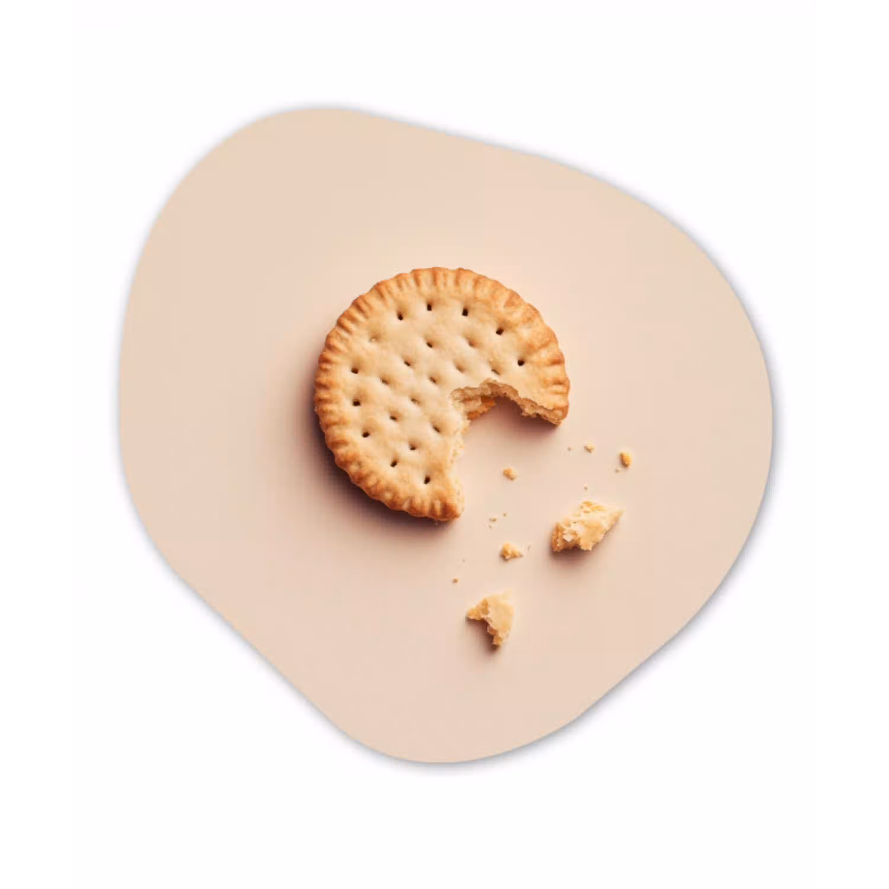 Koekje - Kruimels - beige Wandcirkel Organisch Plexiglas middel -3d