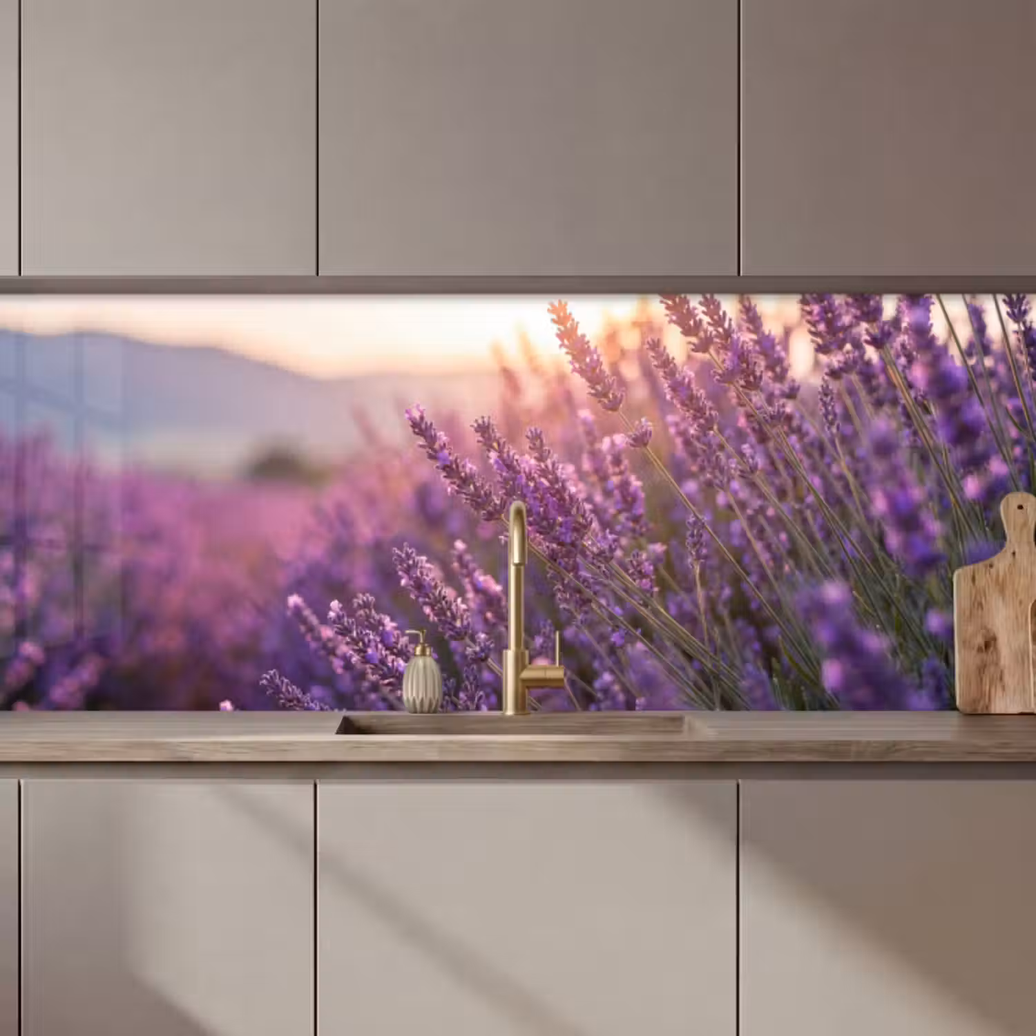 Küchenrückwand - Lavendel - Lila - Sonnenlicht