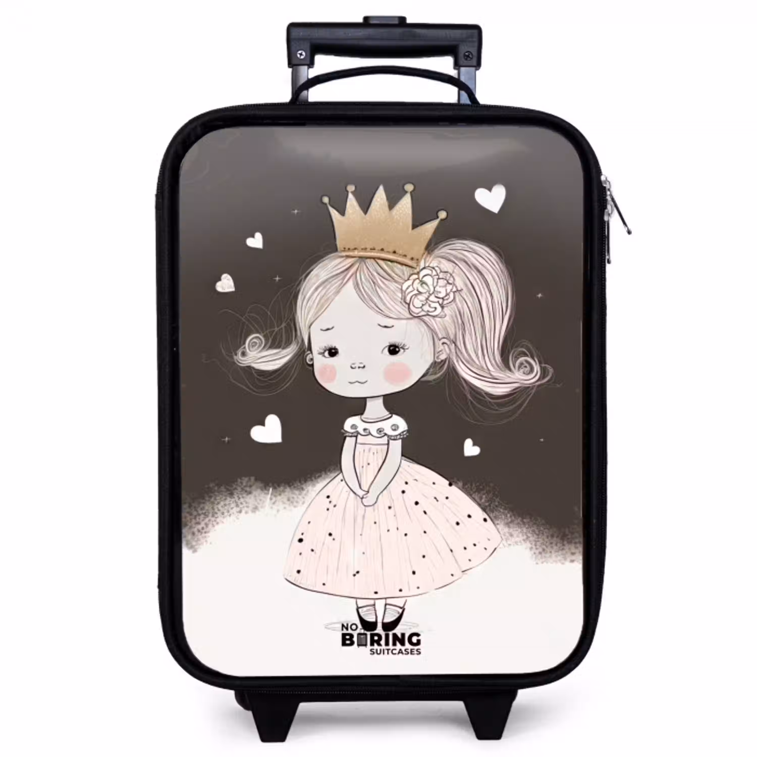Verlegen prinses met bloem Kinderkoffer - Zwart klein -zzz_website3d