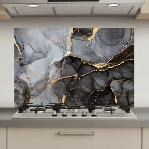 Marmer - Abstract - Goud - Grijs keuken achterwand spatscherm klein -3d_website