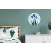 Tulpen - Blauw - Bladeren Wandcirkel aluminium klein -slaapkamer