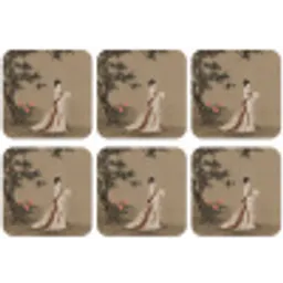 Vrouw - Azië - Kunst - Beige onderzetter kurk middel -zkaufland3dotto