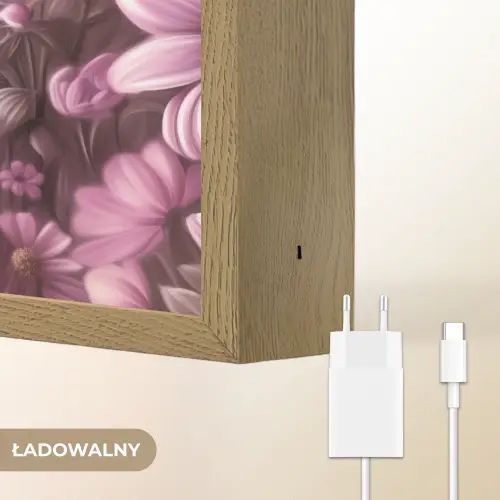 Kitten - Bloemen - Vlinders - Paars Light Box met batterij (Wandlamp kind) middel -USP_websiteoplaadbaarNL