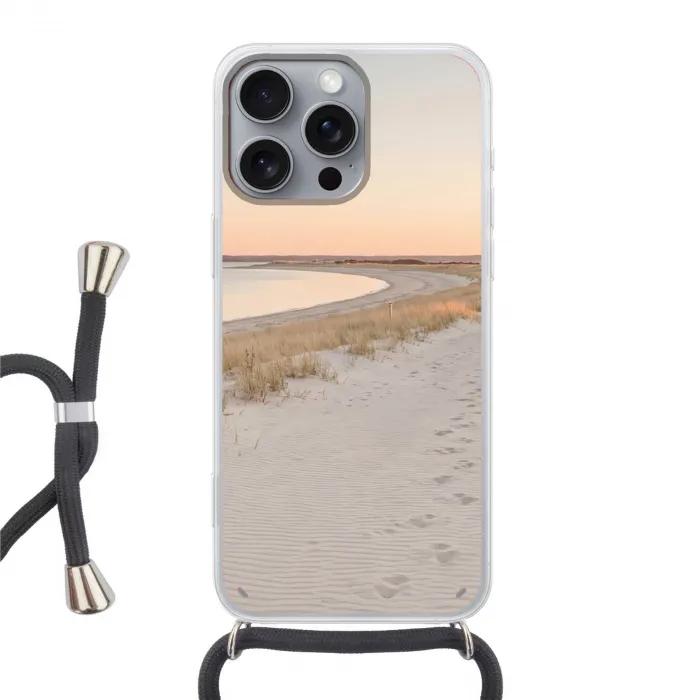 Kustlijn - Horizon - Hek Hoesje iPhone 16 Pro Max met koord klein -3d