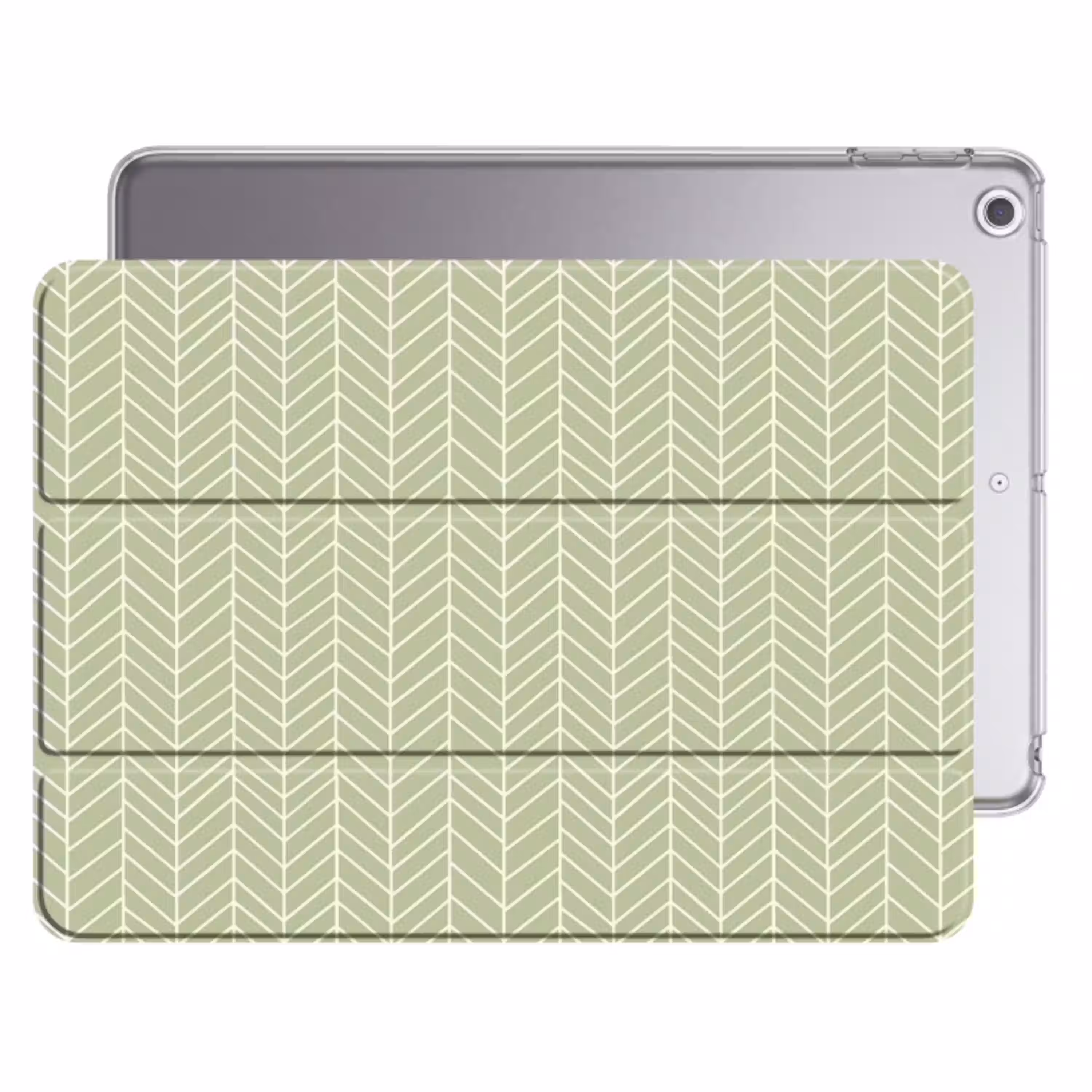 Saliegroen - Visgraat - Geometrisch - Patroon Apple iPad 2017 middel 1172 -threedimensional_3d_global