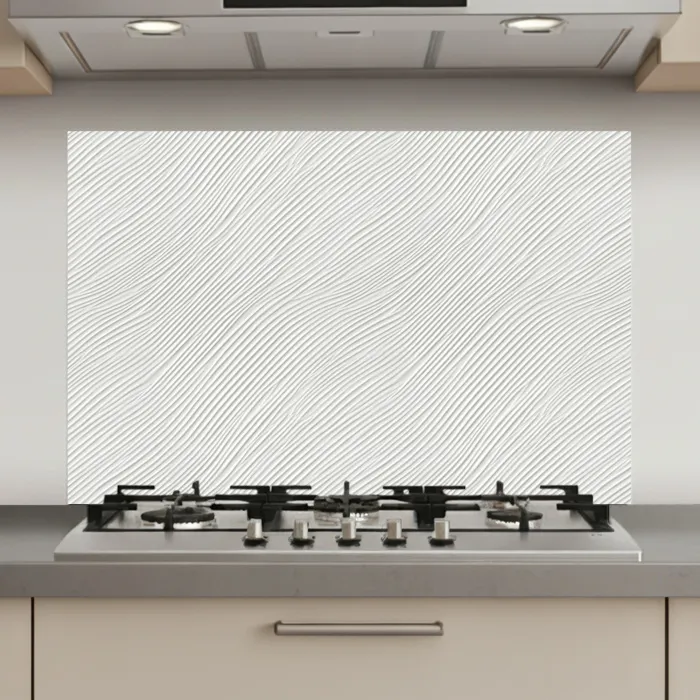Golven - Ribbels - Wit keuken achterwand spatscherm klein 900 -3d_website