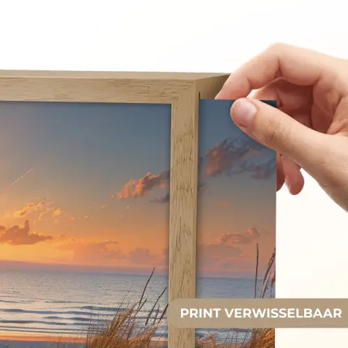 Zonsondergang - Duinen - Strand - Zee Light Box met batterij (Wandlamp) middel -USP_websiteprintNL