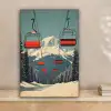 Sneeuw - Skilift - Rood - Bomen canvas 2cm klein -sfeer1