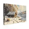 Winter - Sneeuw - Huis - Natuur canvas 2cm klein -z3d