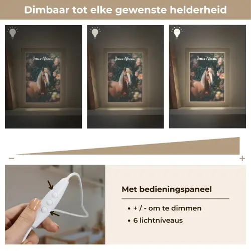 Paard - Natuur - Bloemen - Bos - Dieren Light Box met kabel (Kinderlampje) klein -USP_dimbaarNL
