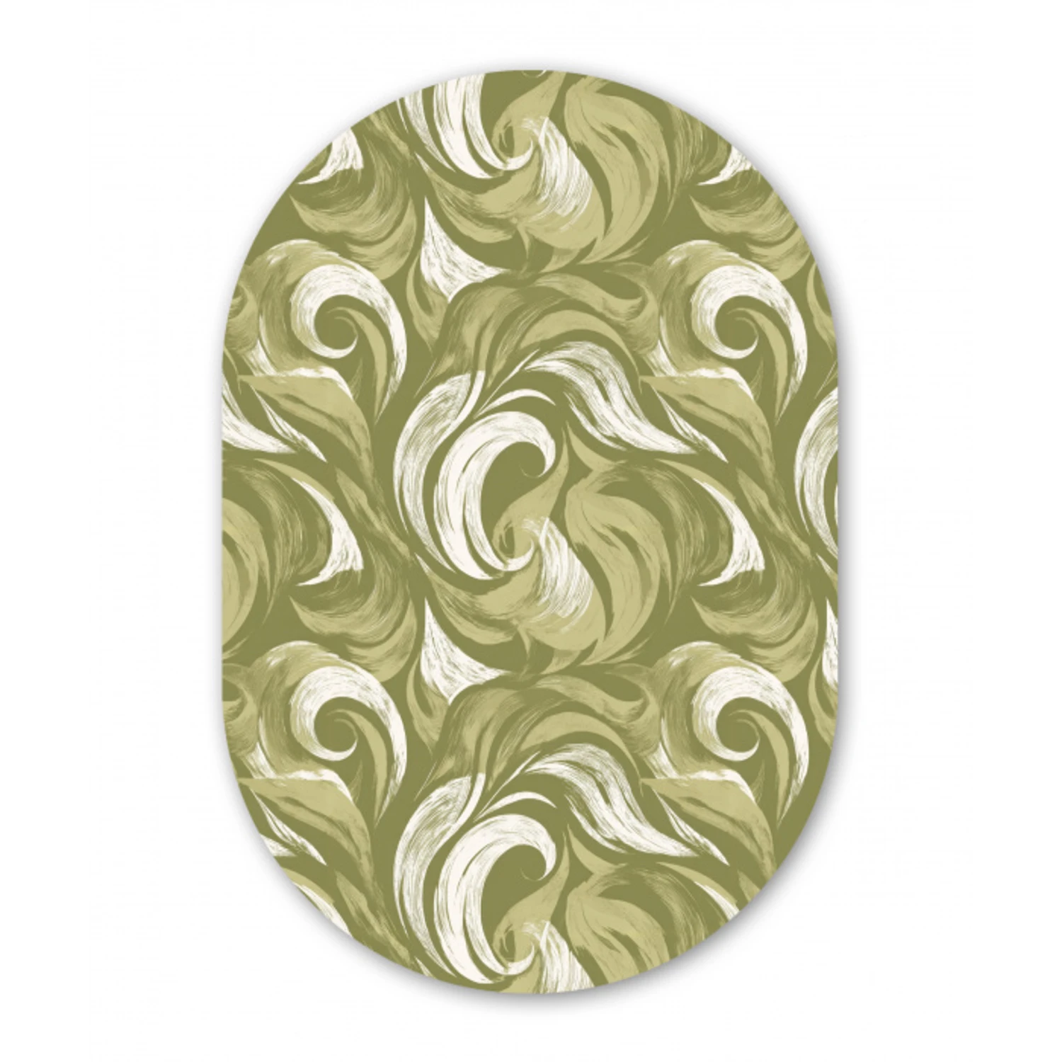 Abstract - Textuur - Groen Wandcirkel Ovaal Forex klein 630 -3d